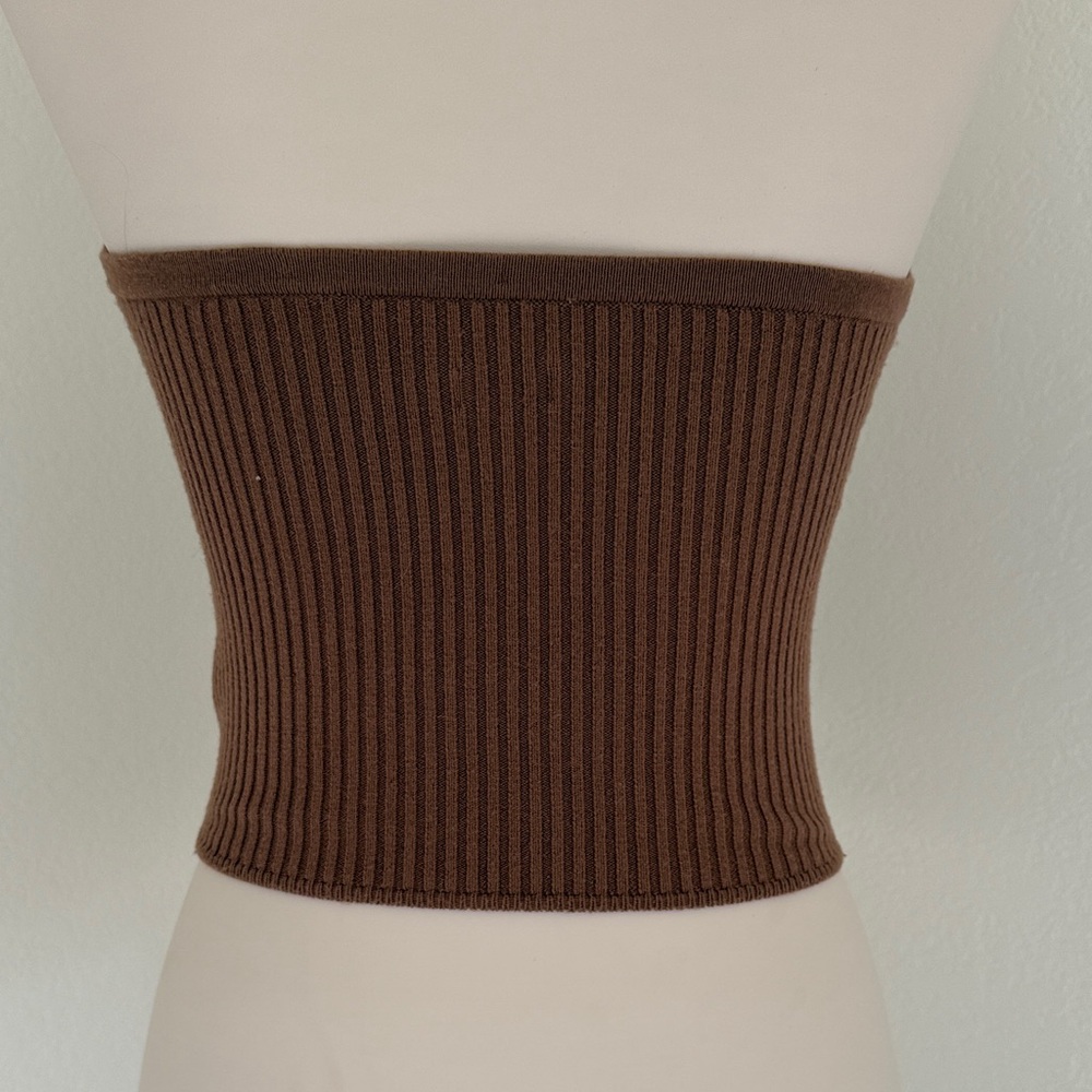 Aerie Stylish Brown Ribbed Tube Top - Picture 2 of 4